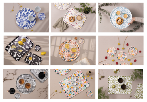 Patterned trays